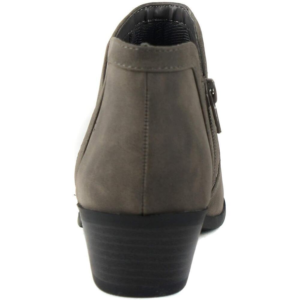 Soda Ankle Boots Women's Perforated Cut Out Stacked Block Heel Gray SZ 7.5 - Picture 4 of 6